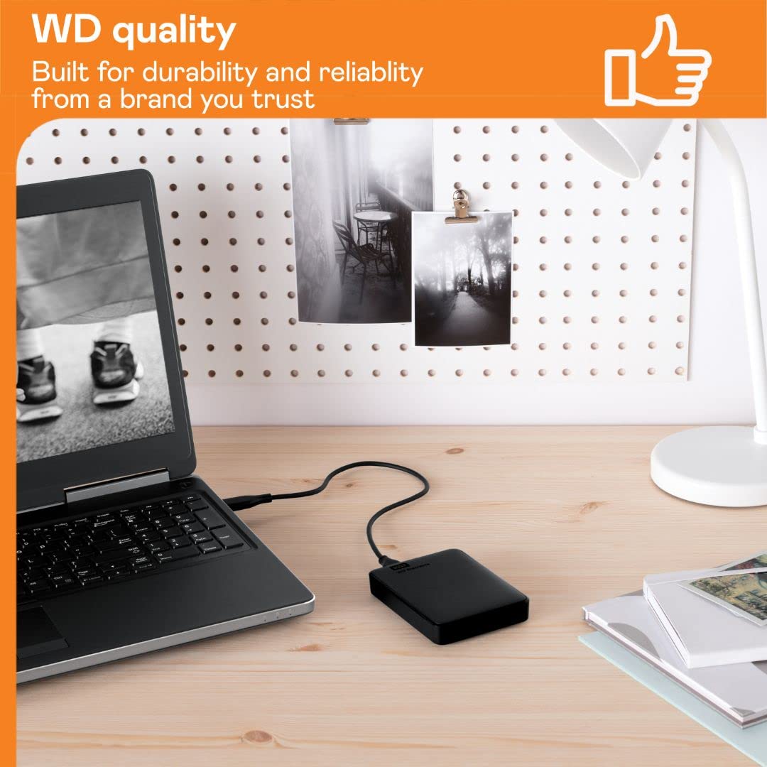 Western Digital 2TB Elements Portable HDD, External Hard Drive, USB 3.0 for PC & Mac, Plug and Play Ready - WDBU6Y0020BBK-WESN (Open Box, Like New)