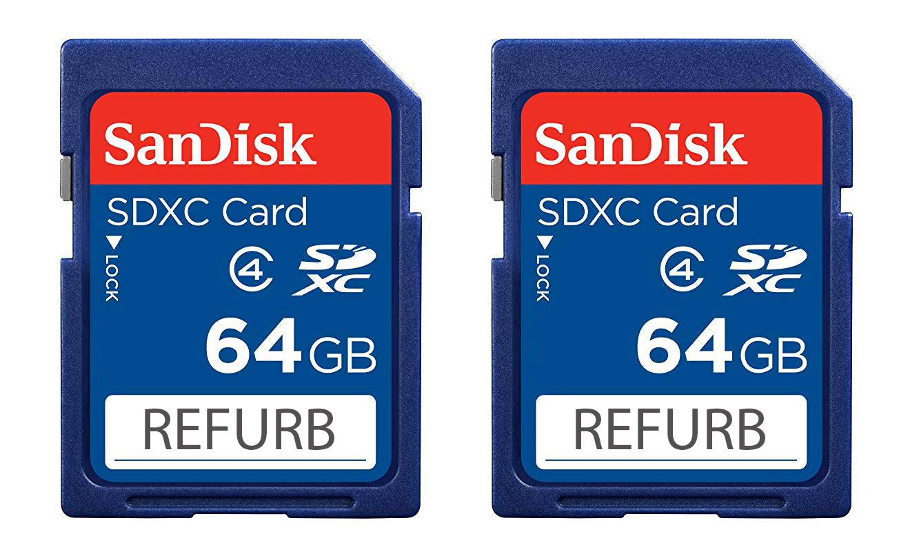 SanDisk 64GB SDXC Card SDSDB-064G 2-Pack (Certified Refurbished)