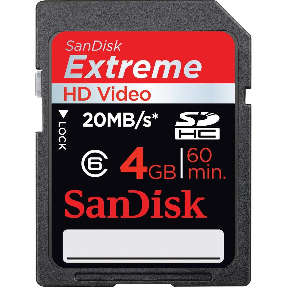 Sandisk 4GB Extreme III SDHC SD Card  (SDSDRX3-4096-A21)