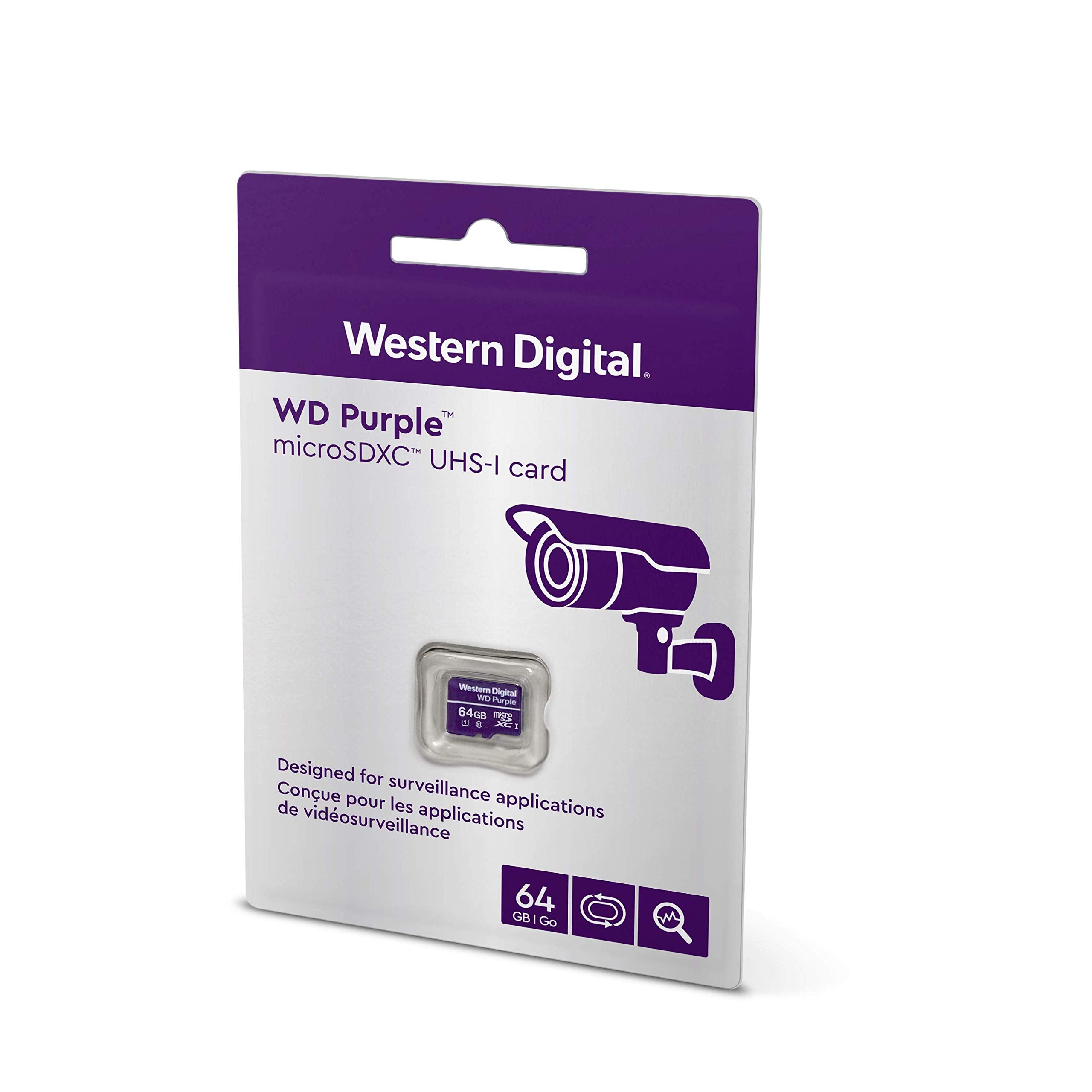 Western Digital WDD064G1P0A WD Purple 64GB Surveillance microSD Card