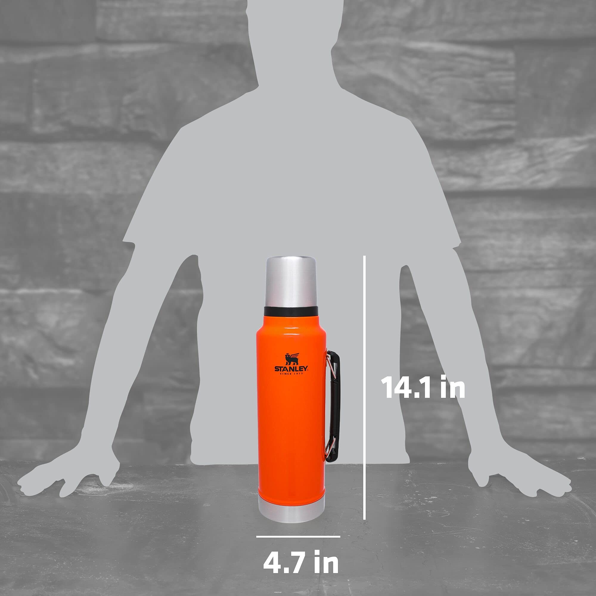 Stanley Classic Vacuum Insulated Wide Mouth Bottle BPA-Free (1.5 Qt, Blaze Orange)
