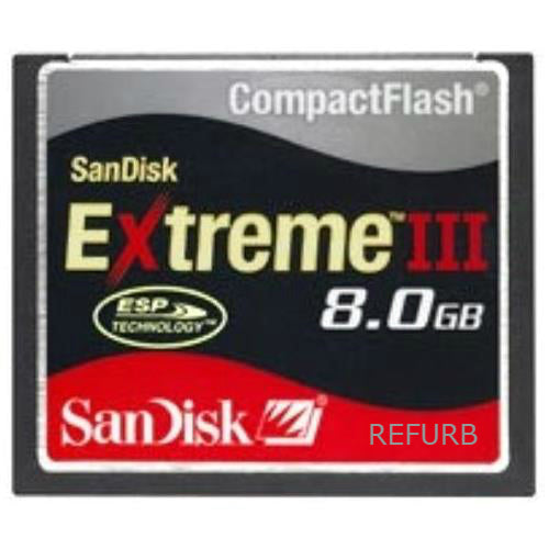SanDisk 8GB Extreme III CF Compact Flash Memory Card SDCFX3-008G-A31 (Certified Refurbished)