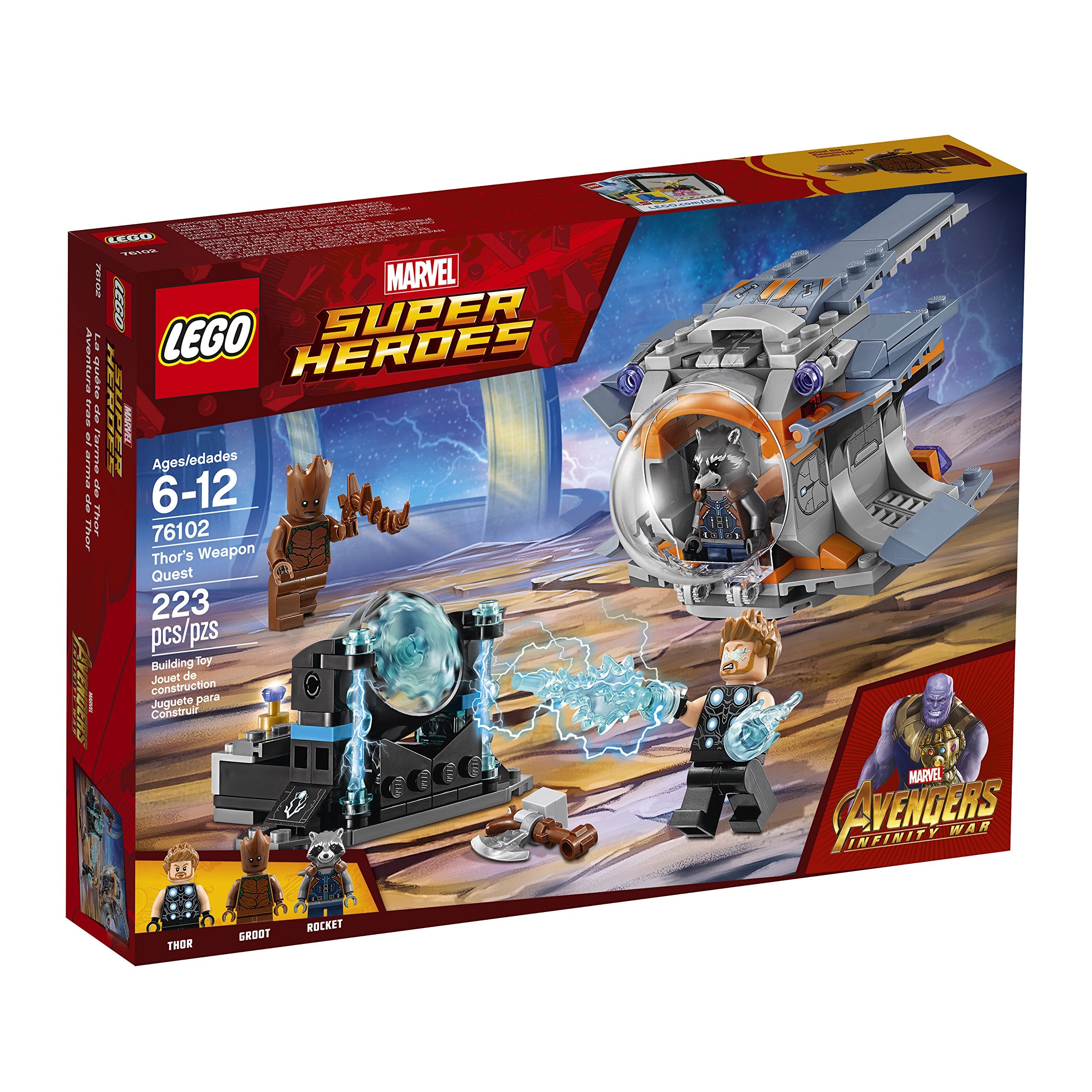 LEGO Marvel Super Heroes Avengers: Infinity War Thor’s Weapon Quest 76102 Building Kit (223 Piece)