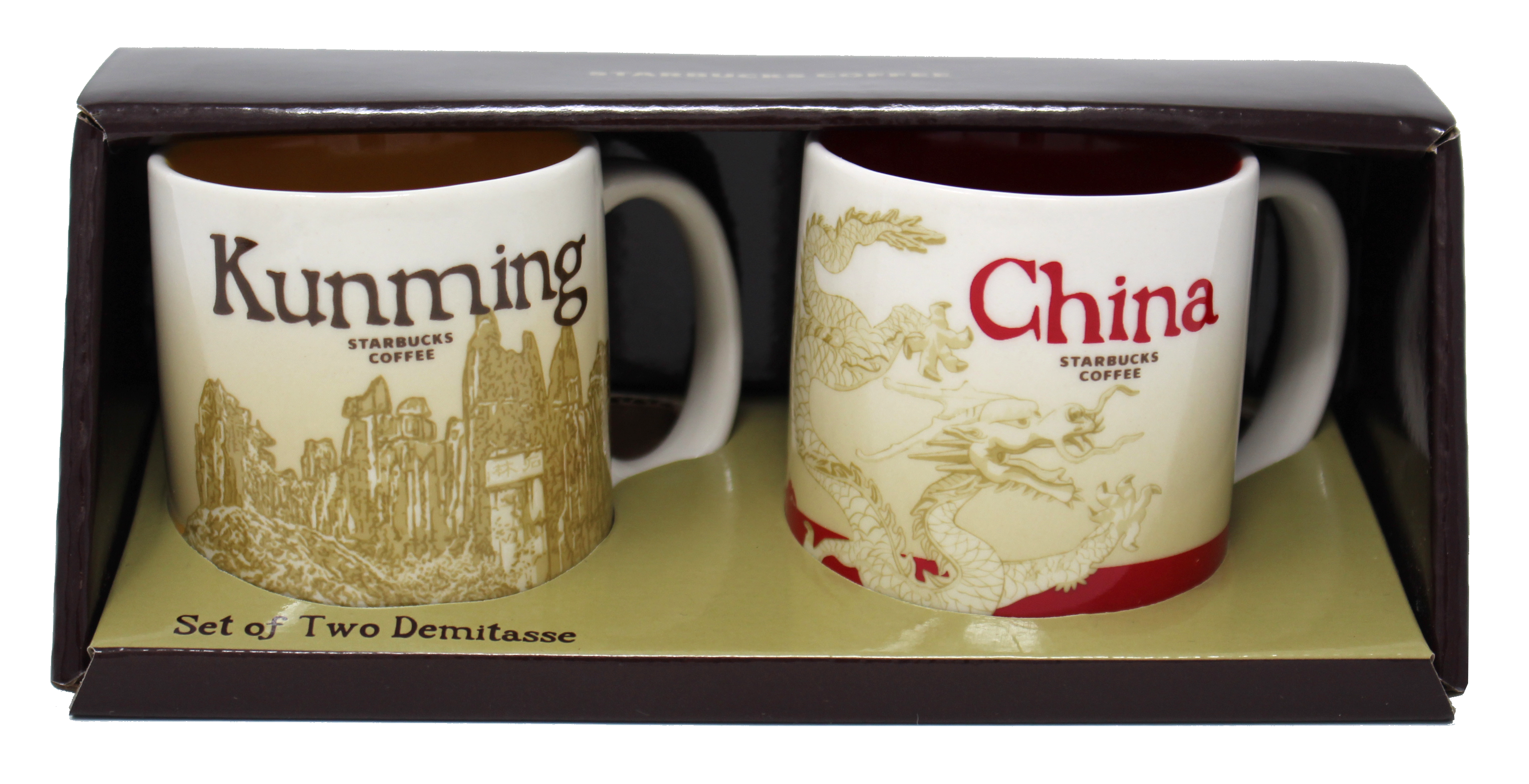Starbucks Global Icon Series Kunming and China Demitasse Mugs, 3 Oz (Set of 2)