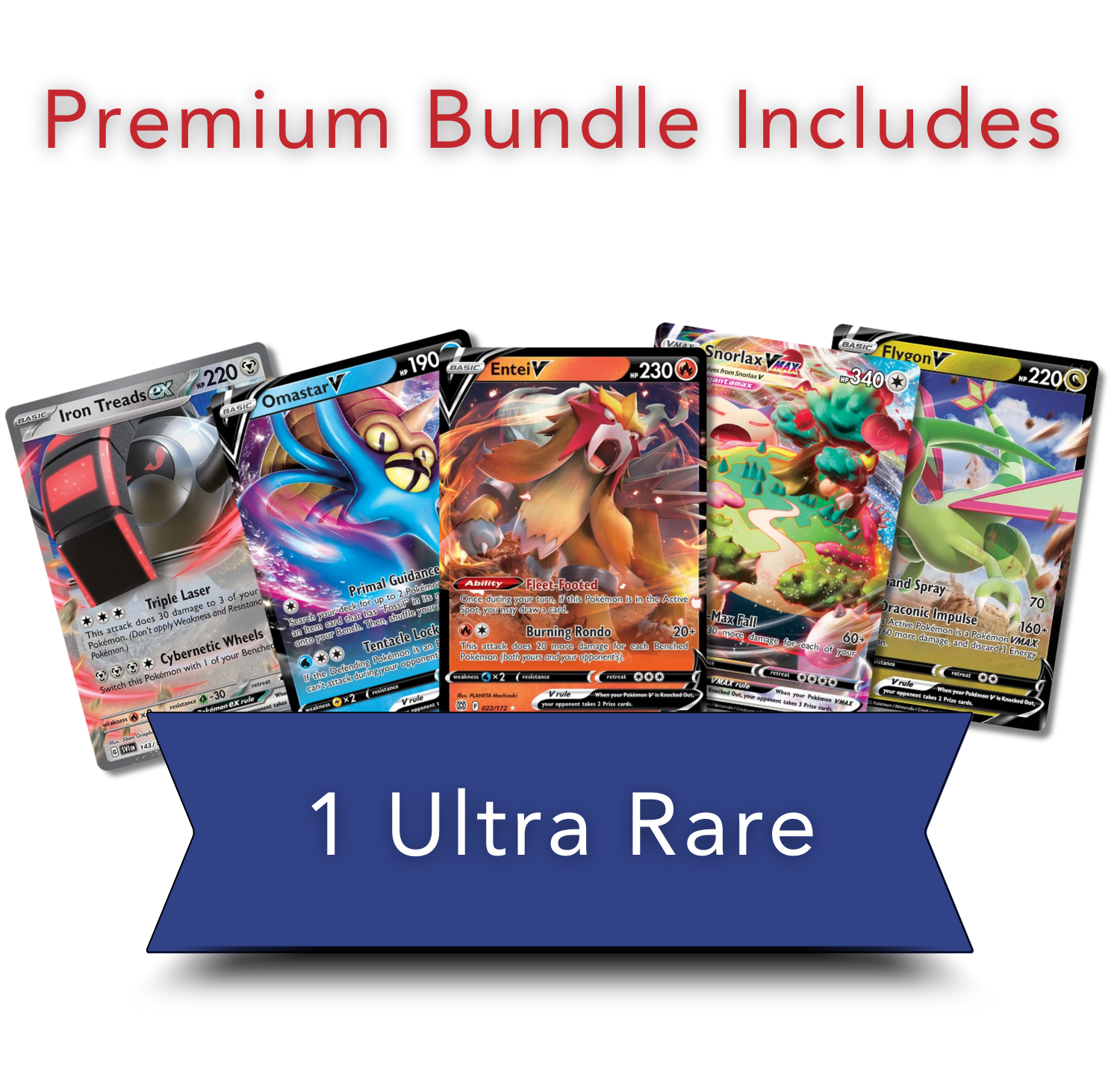 Exclusive Premium Bundle | 50 Genuine Cards | Includes 1 Guaranteed Ultra Rare: Legendary, VSTAR, VMAX, V, GX, or EX | Plus 2 Holos or Rares | BlueProton Deck Box compatible with trading cards