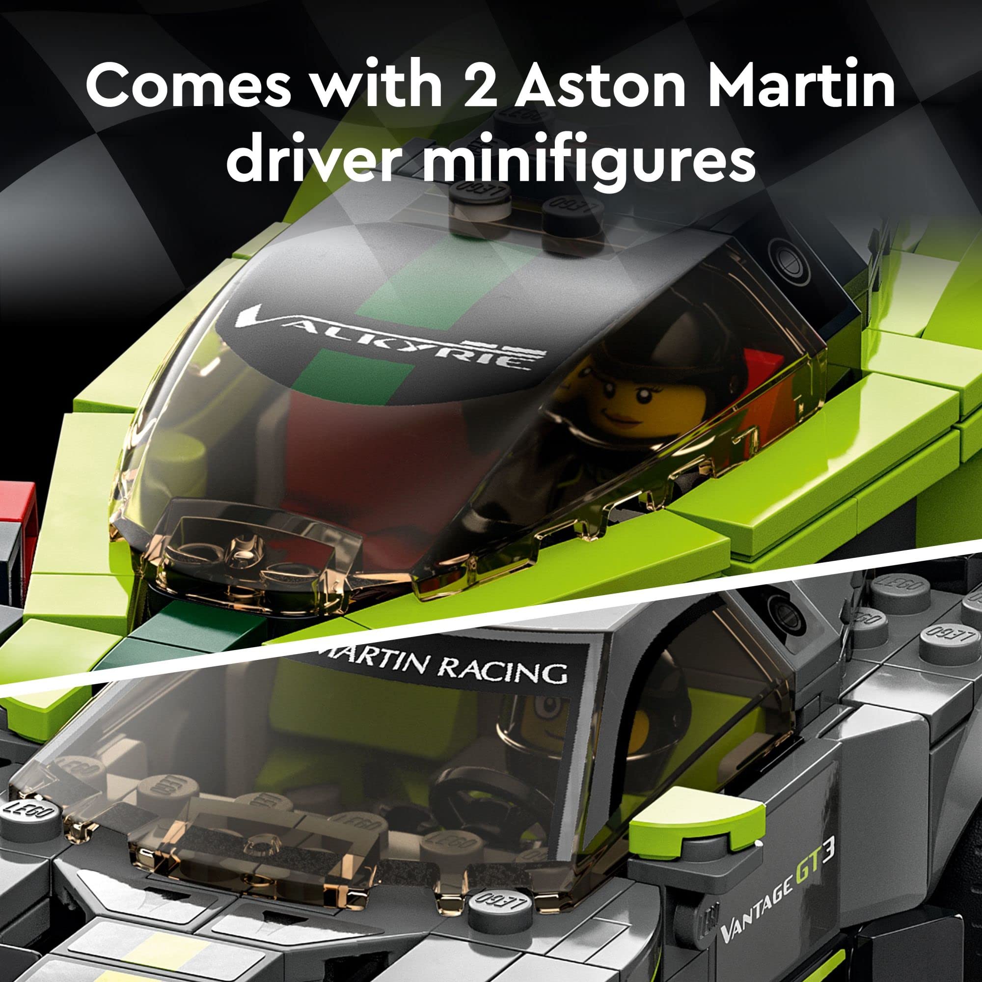 LEGO Speed Champions Aston Martin Valkyrie AMR Pro and Aston Martin Vantage GT3 76910 Building Kit for Kids Aged 9+ (592 Pieces) (Like New, Open Box)