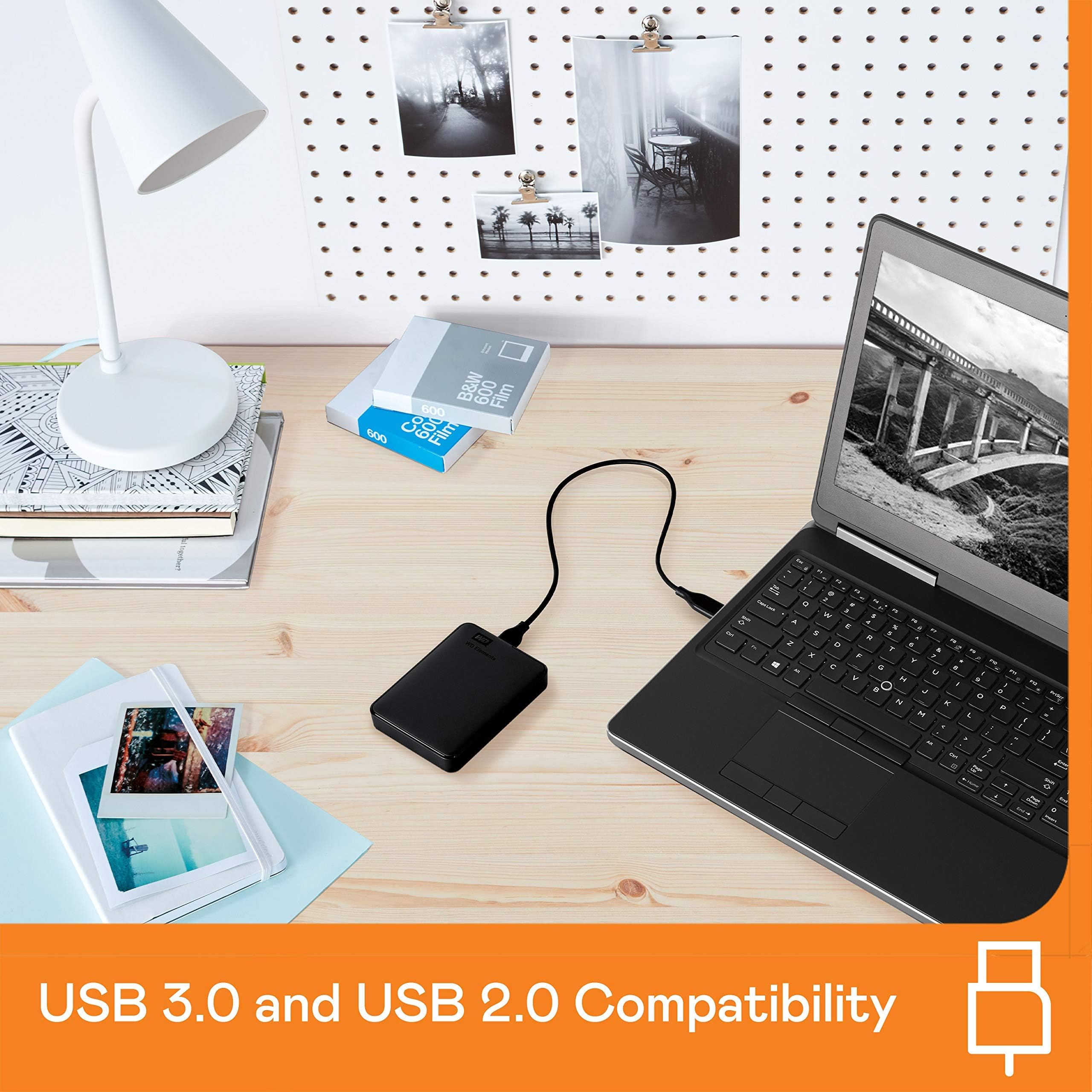 WD 1TB Elements Portable HDD, External Hard Drive, USB 3.0 WDBUZG0010BBK-WESN, Black (Open Box, Like New)