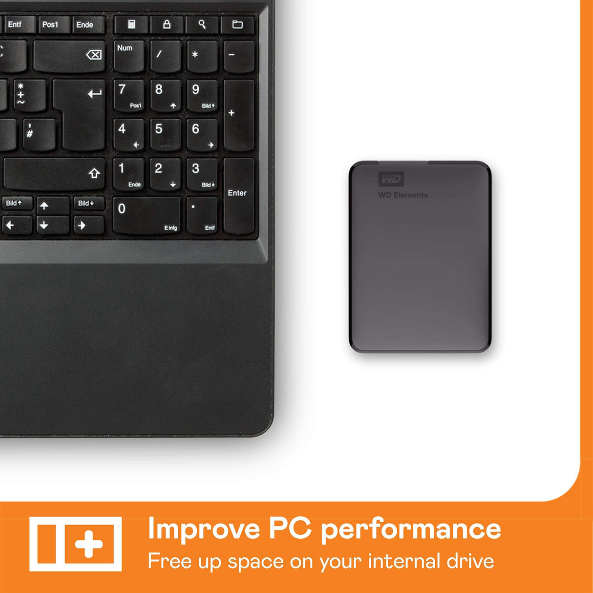 WD 1TB Elements Portable HDD, External Hard Drive, USB 3.0 WDBUZG0010BBK-WESN, Black (Open Box, Like New)