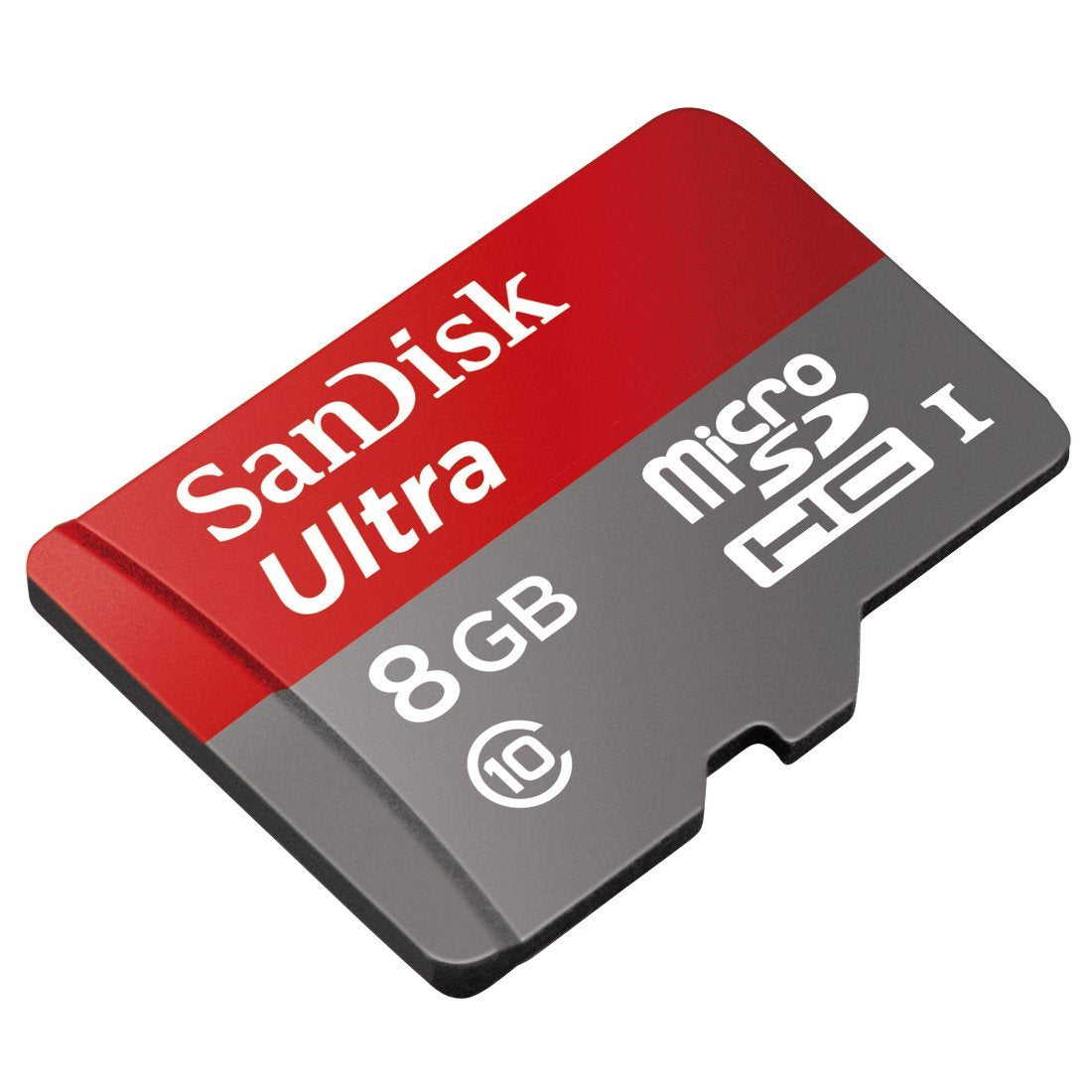 SanDisk Ultra 8GB Class 10 UHS-I MicroSDHC Memory Card with Adapter, Grey / Red, Standard Packaging (SDSDQUAN-008G-G4A)