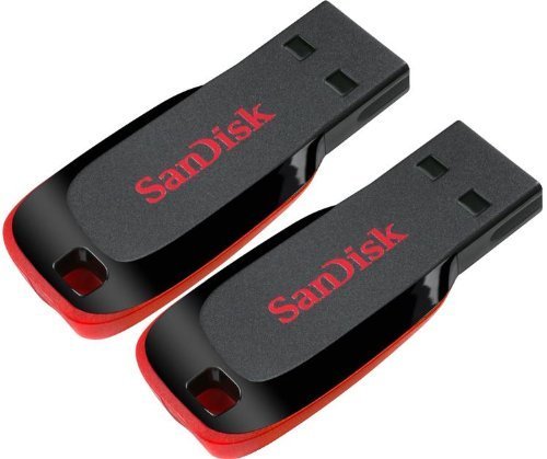 SanDisk Cruzer 16GB (8GB x 2) Cruzer Blade USB 2.0 Flash Drive Jump Drive Pen Drive SDCZ50 - Two Pack