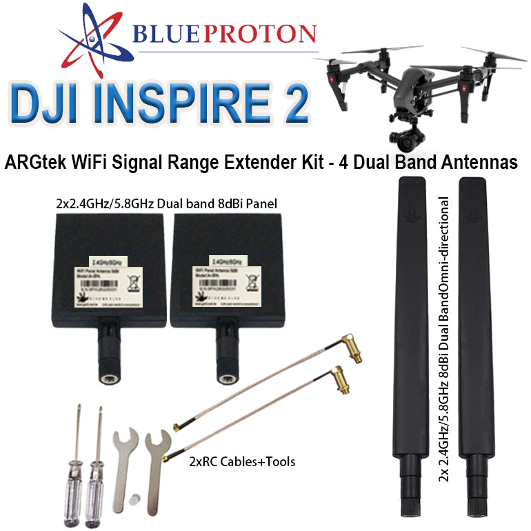 BlueProton ARGtek DJI Inspire 2 WiFi Signal Range Extender Kit (4 Antennas)