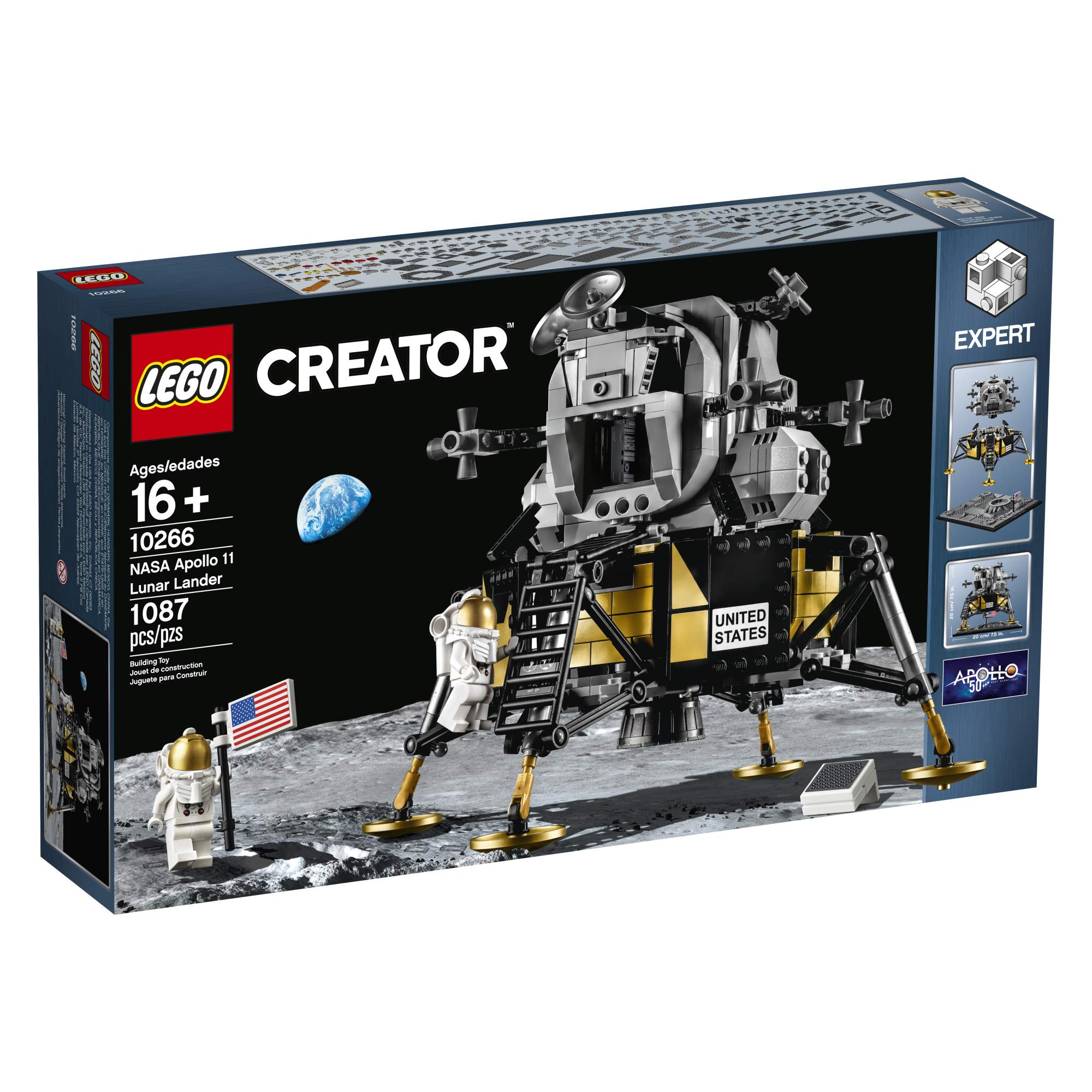 LEGO Creator Expert NASA Apollo 11 Lunar Lander 10266 Building Kit (1,087 Pieces) (Like New, Open Box)