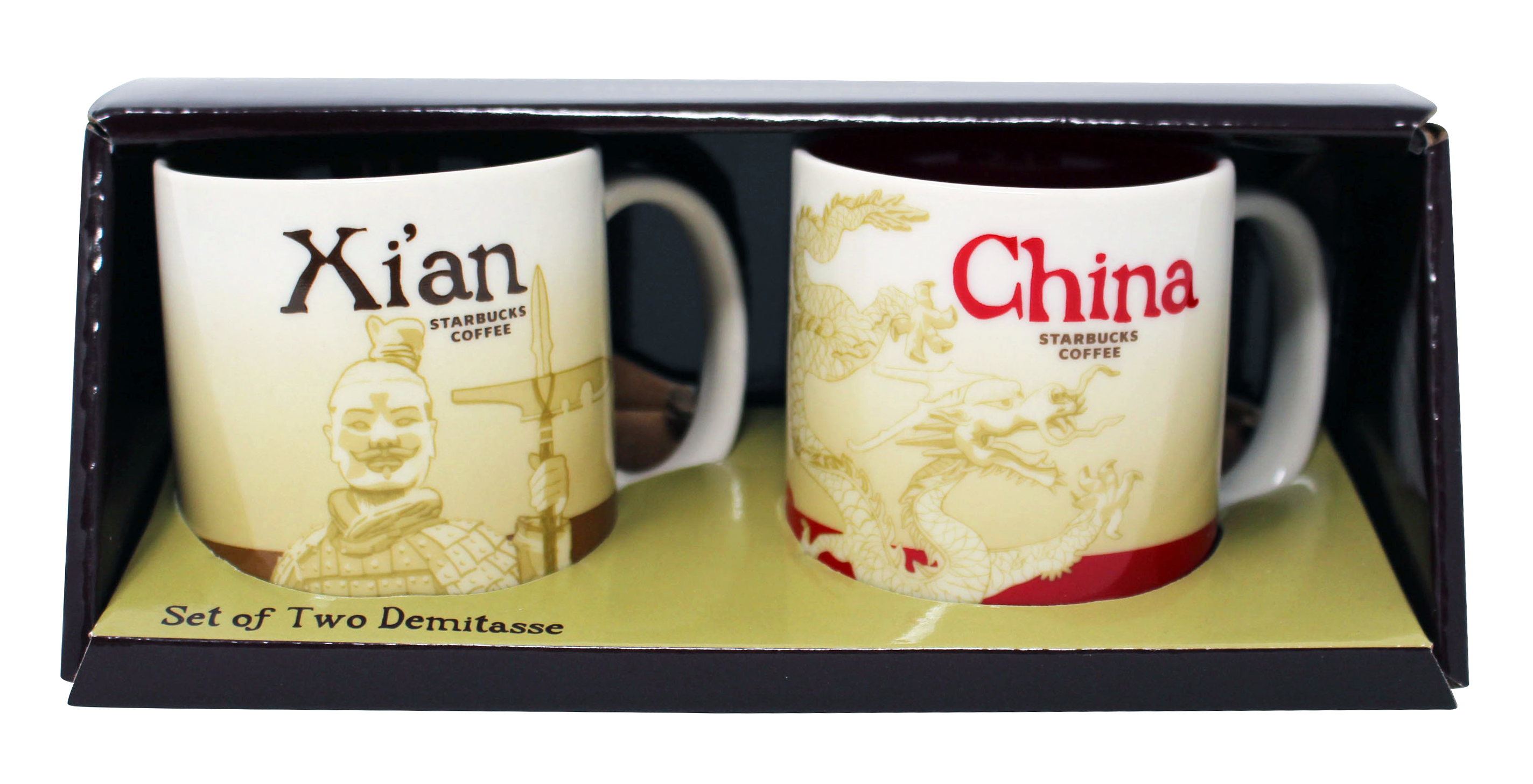 Starbucks Global Icon Series Xi'An and China Demitasse Mugs, 3 Oz (2 Pack)