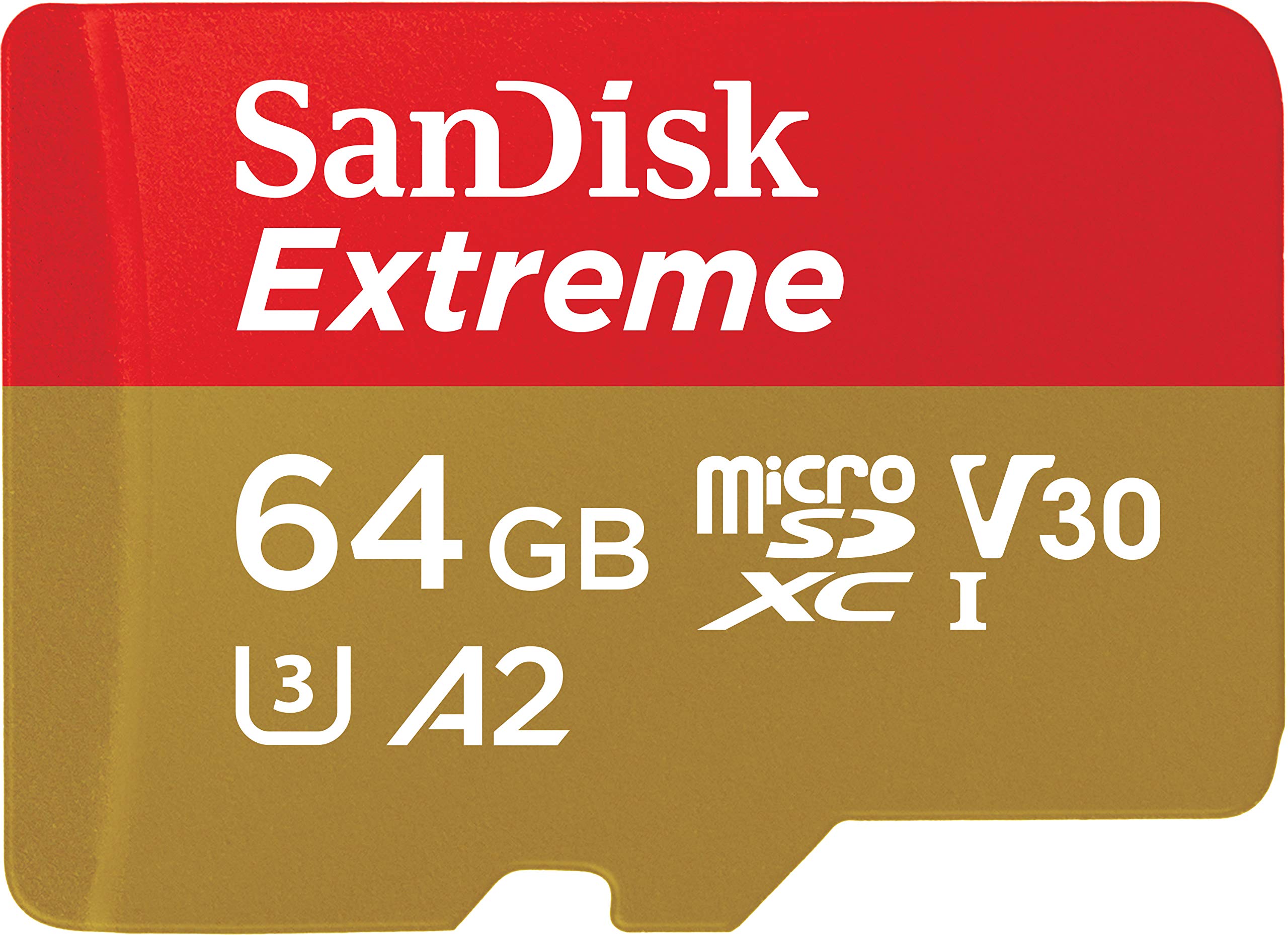 SanDisk 64GB Extreme microSD UHS-I Card with Adapter - U3 A2