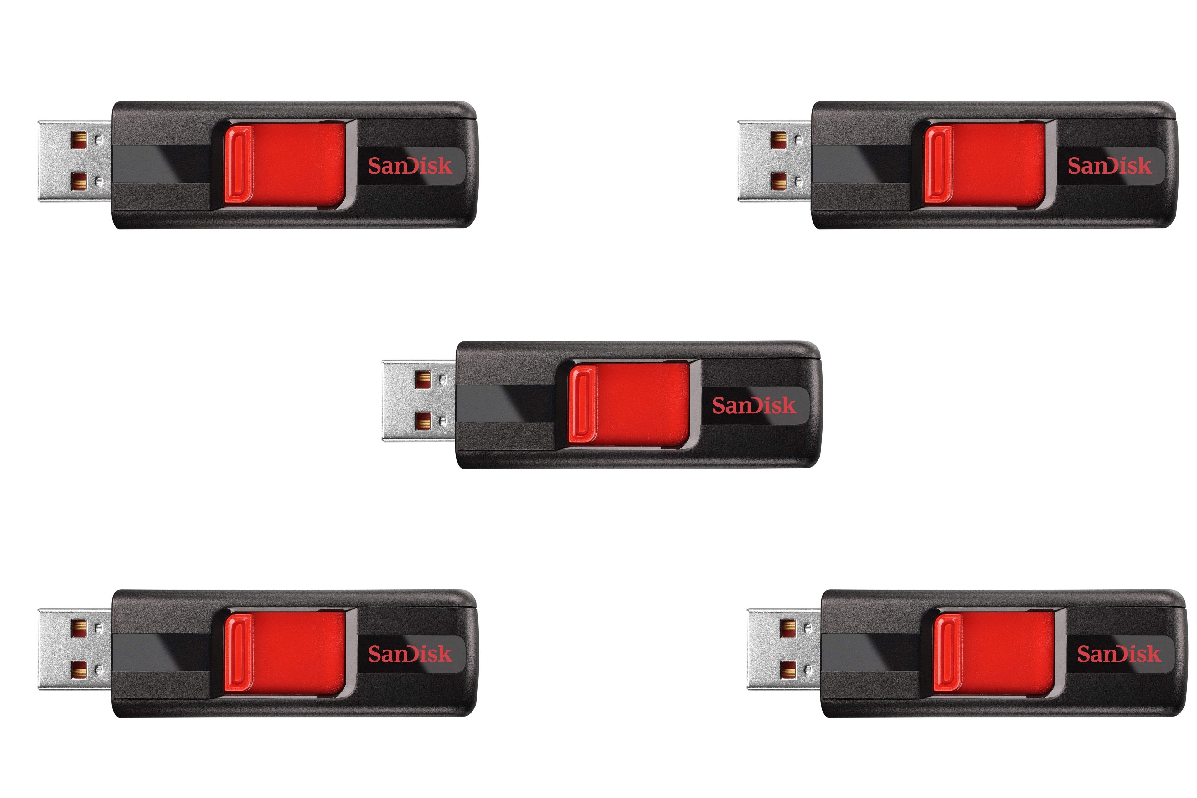 SanDisk Cruzer 128GB USB 2.0 Flash Drive (SDCZ36-128G-B35) Pack of Five