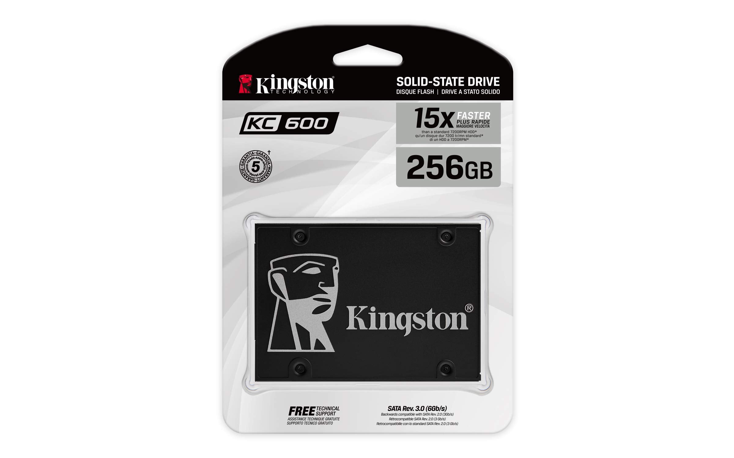 Kingston KC600 256GB 2.5 Inch SATA3 Solid State Drive (3D TLC)
