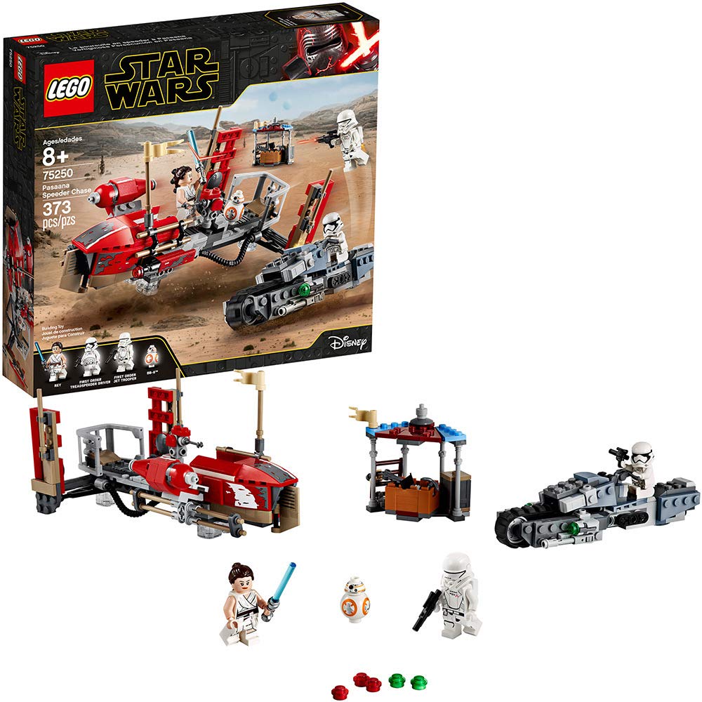 LEGO Star Wars: The Rise of Skywalker Pasaana Speeder Chase 75250 Hovering Transport Speeder Building Kit with Action Figures, New 2019 (373 Pieces)