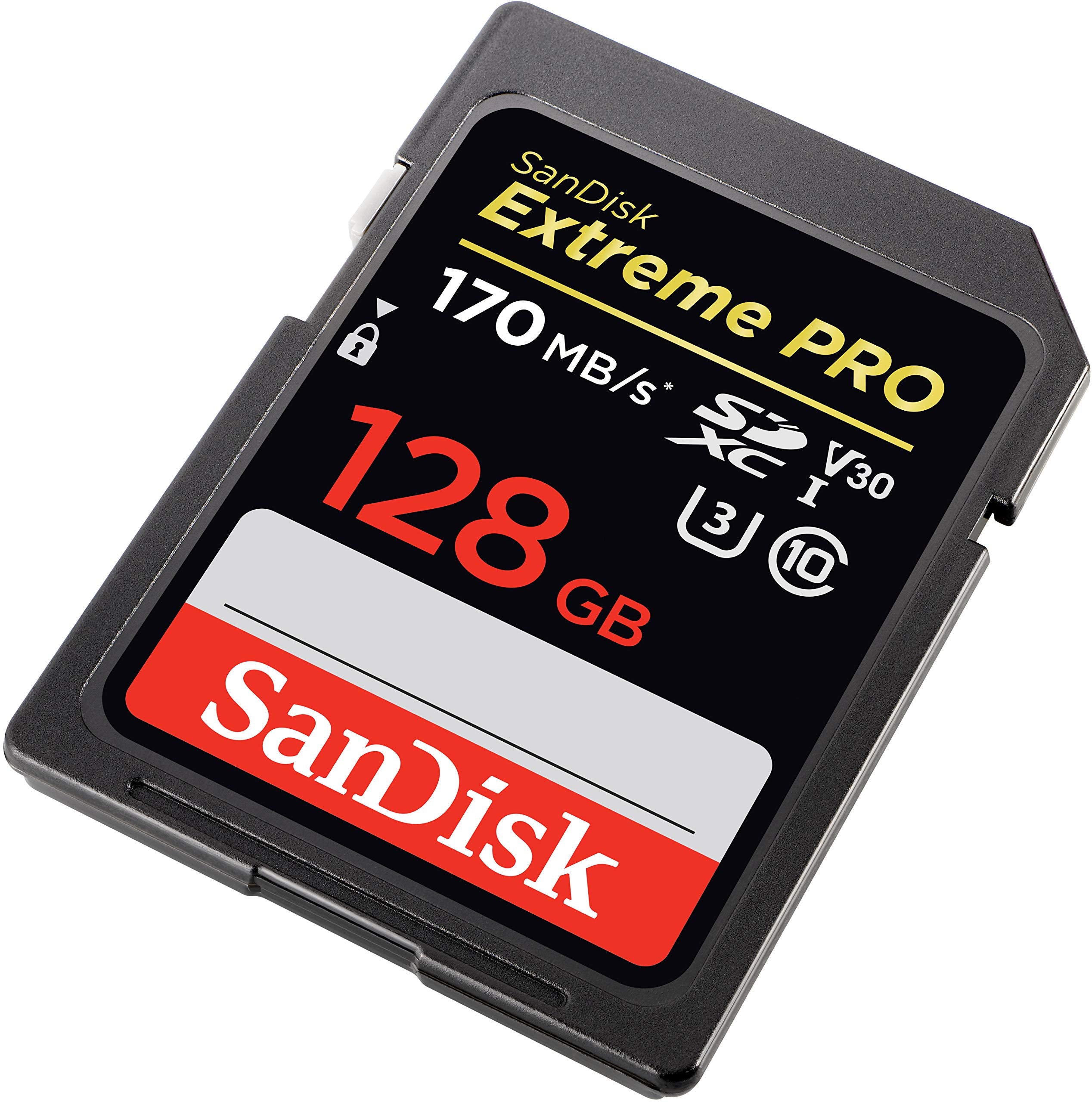 SanDisk 128GB Extreme PRO SDXC UHS-I Card - C10, U3, V30, 4K UHD, SD Card - SDSDXXY-128G-GN4IN