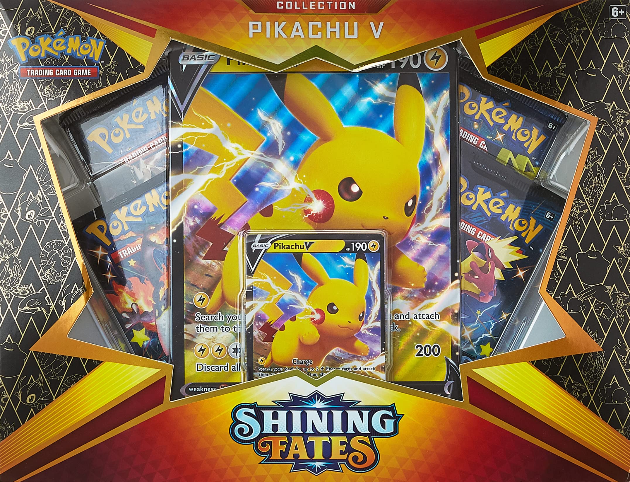 Pokemon Shining Fates Pikachu V Box Set - 4 Booster Packs