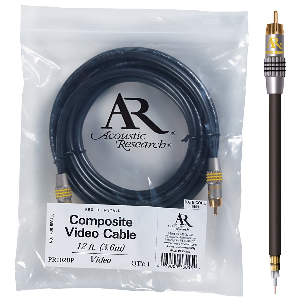 Acoustic Research PR102 Pro Series Video Cable Gold RCA to RCA (12 feet)