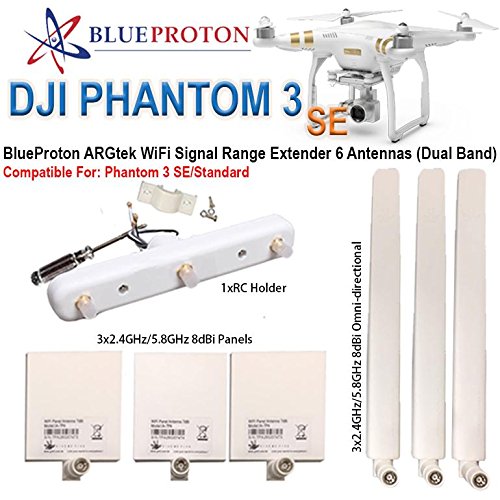 BlueProton ARGtek DJI Phantom 3 SE WiFi Signal Range Extender 6 Antennas (Dual Band)