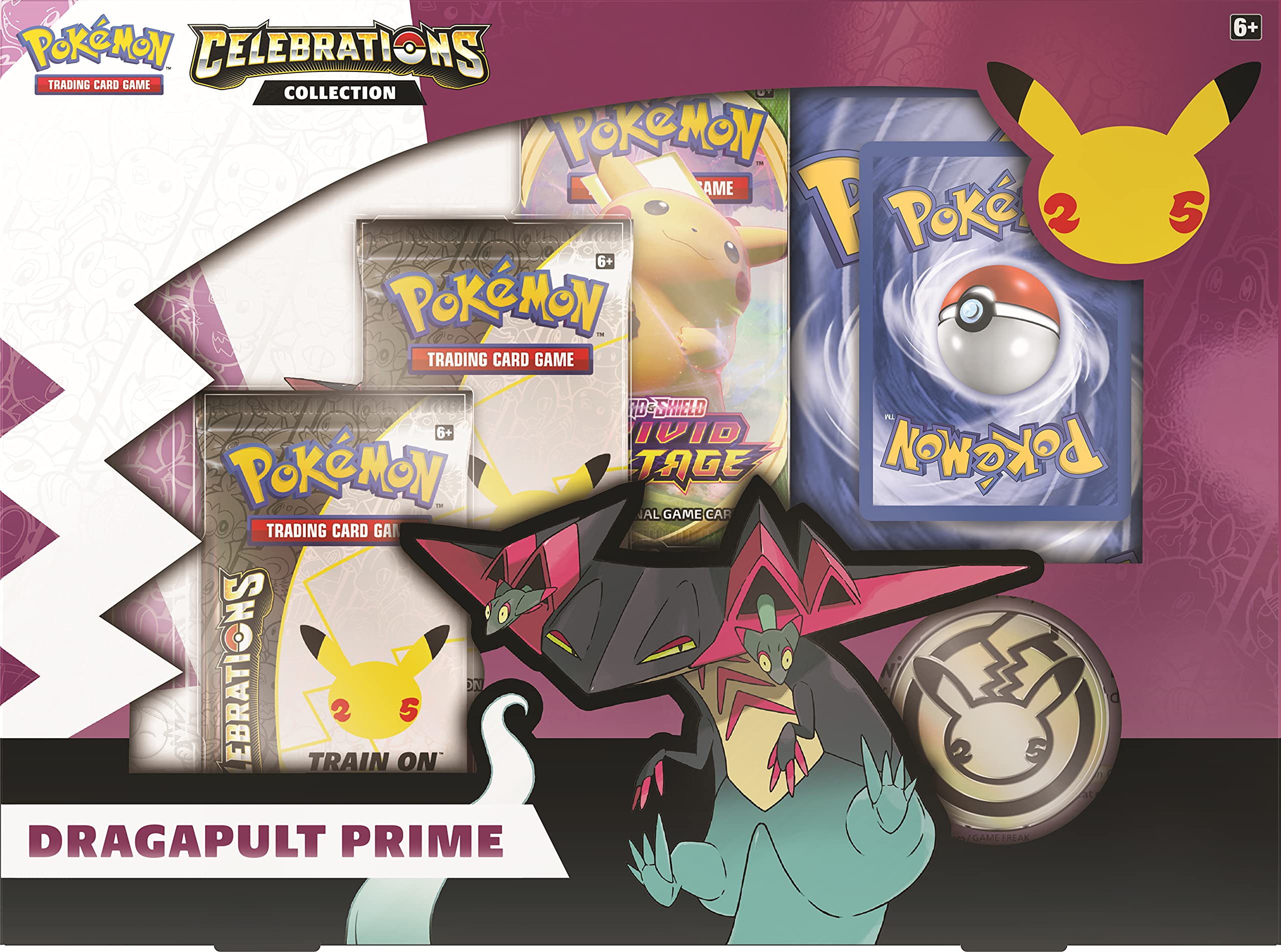 Pokémon | Celebrations Collection Dragapult Prime | Card Game | Ages 6+ | 2 Players | 10+ Minutes Playing Time