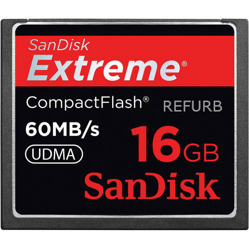 SanDisk Extreme 16GB Compact Flash CF Card 60MB/s SDCFX-016G-A61 (Certified Refurbished)
