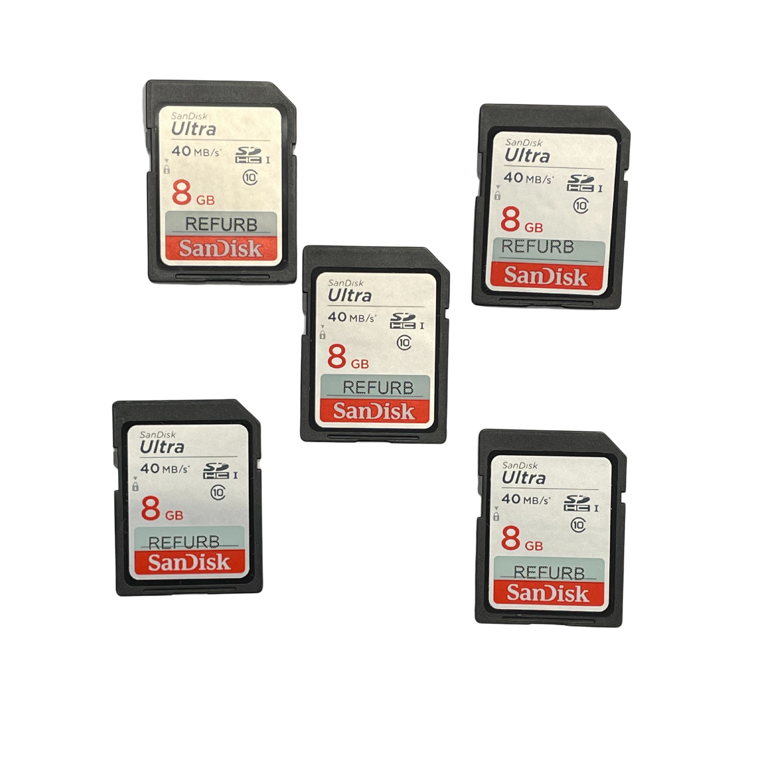 SanDisk ULTRA 8GB Class 10 SDHC SD Card (SDSDUN-008G-G46) REFURB (5 Pack)