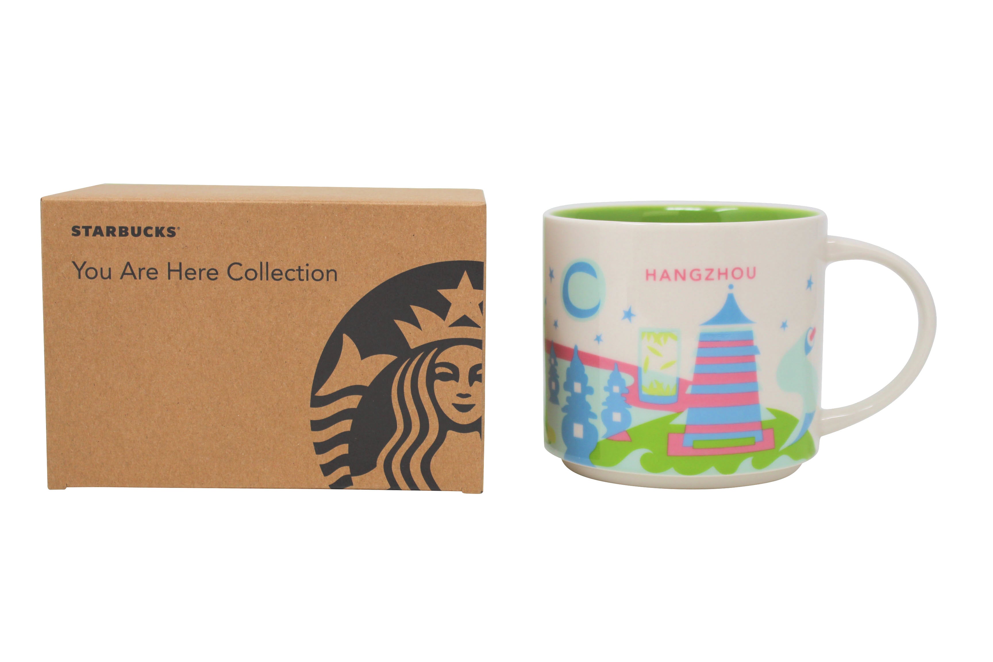 Starbucks You Are Here Series Hangzhou Ceramic Mug, 14 Oz