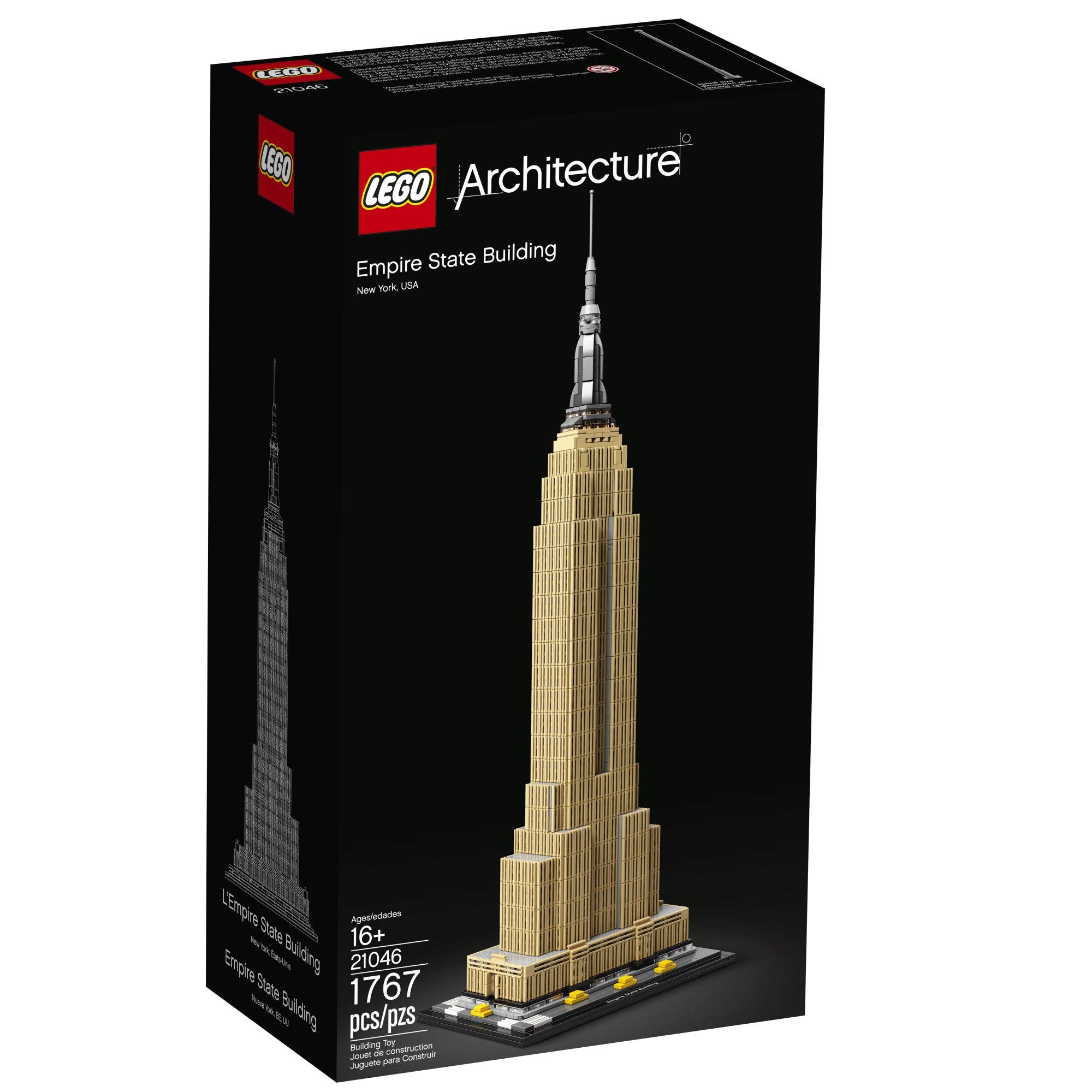 LEGO Architecture Empire State Building 21046 New York City Skyline Architecture Model Kit for Adults and Kids, Build It Yourself Model Skyscraper, New 2019 (1767 Pieces)
