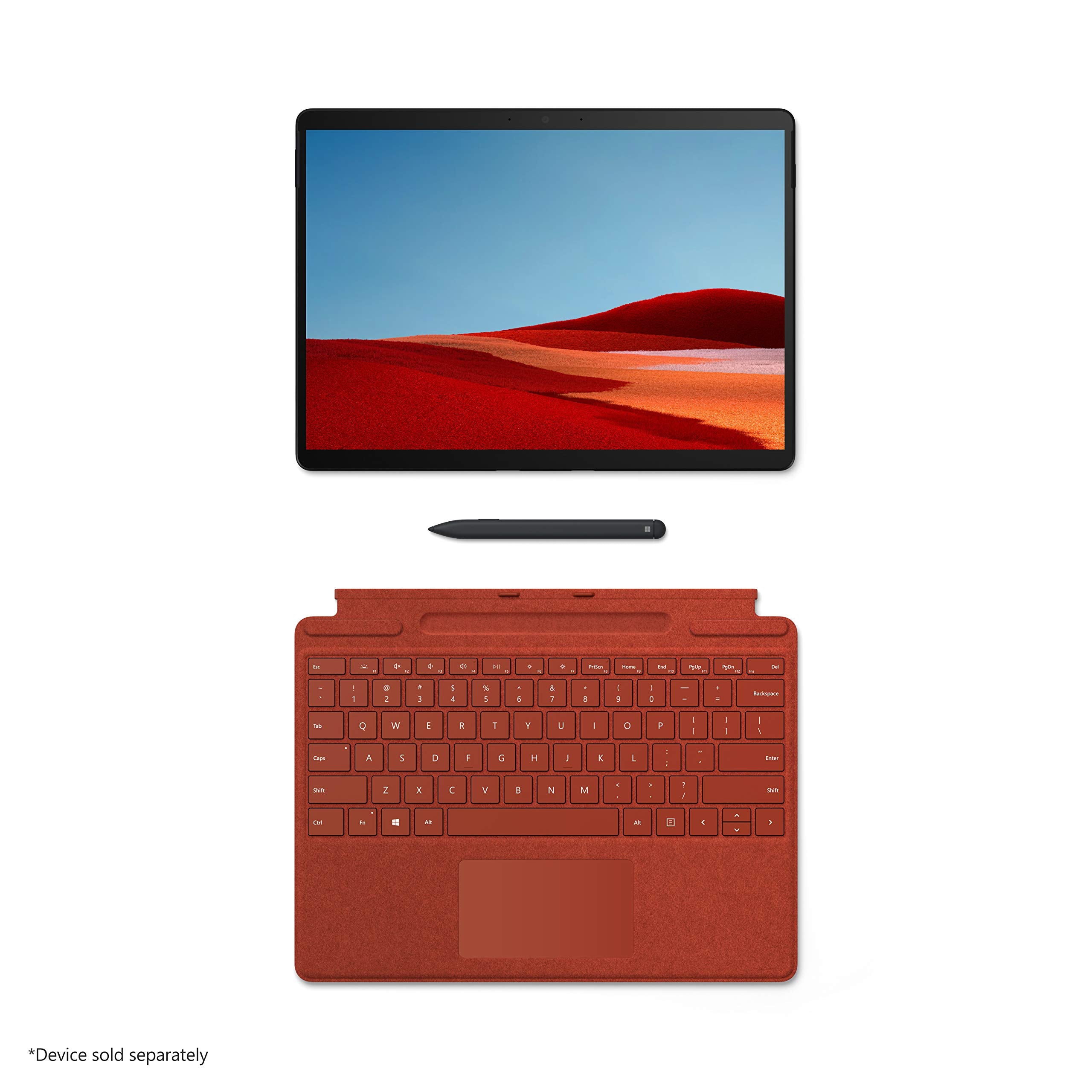 Microsoft Surface Pro X/8/9 Signature Keyboard with Slim Pen - Poppy Red, 25O-00021