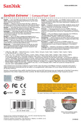SanDisk Extreme 128GB CompactFlash CF Card UDMA 7 Speed Up To 120MB/ (SDCFXS-128G)