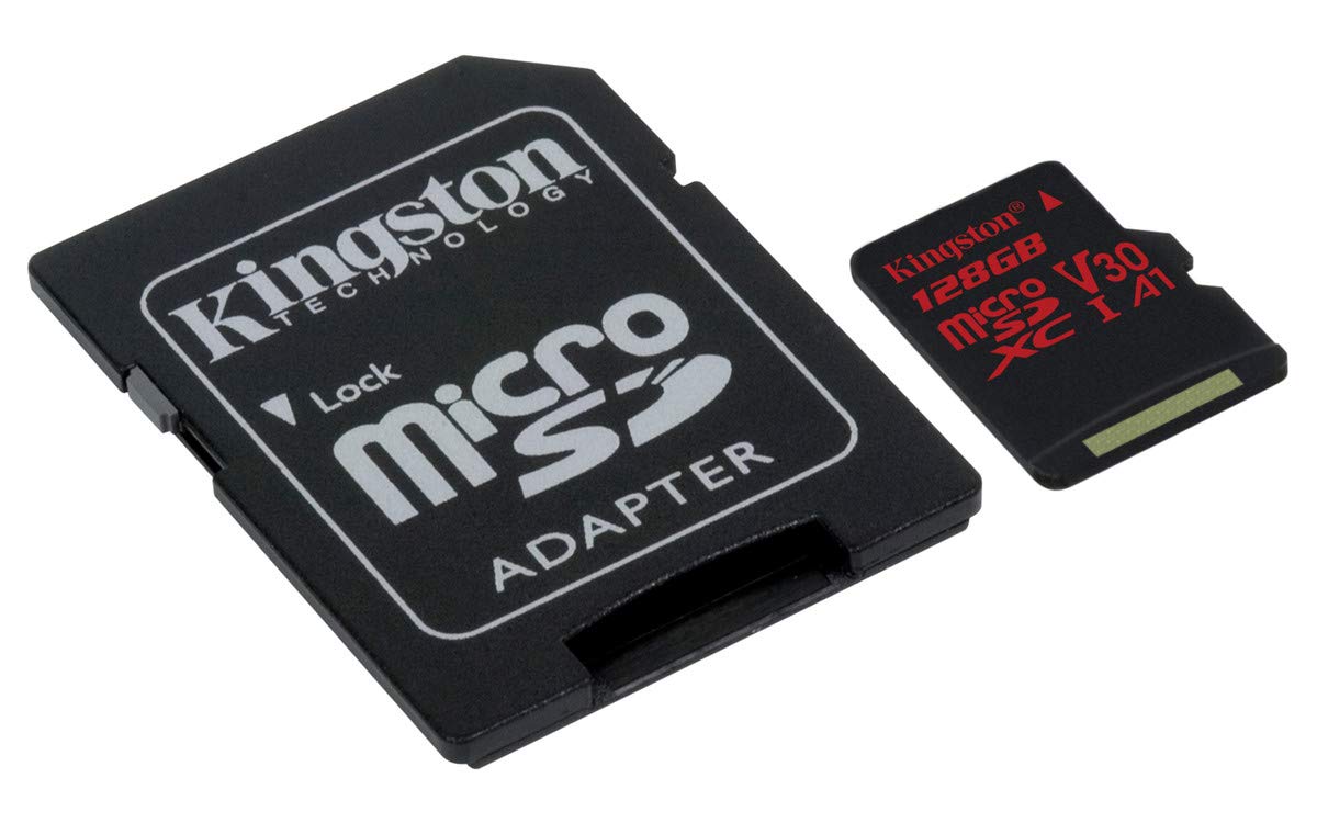 Kingston Canvas React 128GB microSDXC Class 10 microSD Memory Card UHS-I 100MB/s R Flash Memory High Speed microSD Card with Adapter (SDCR/128GB)