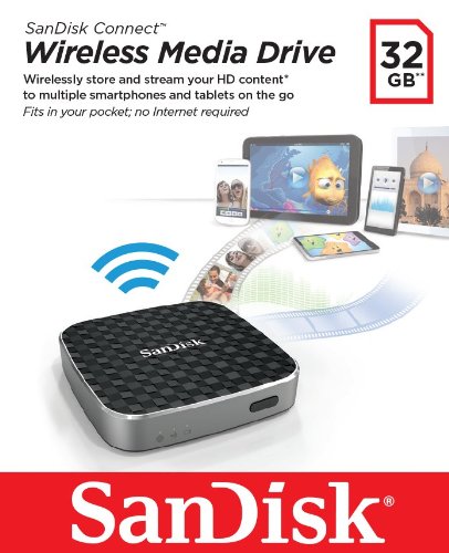 SanDisk Connect 32GB Wireless Media Drive For Smartphones And Tablets- SDWS1-032G-A57