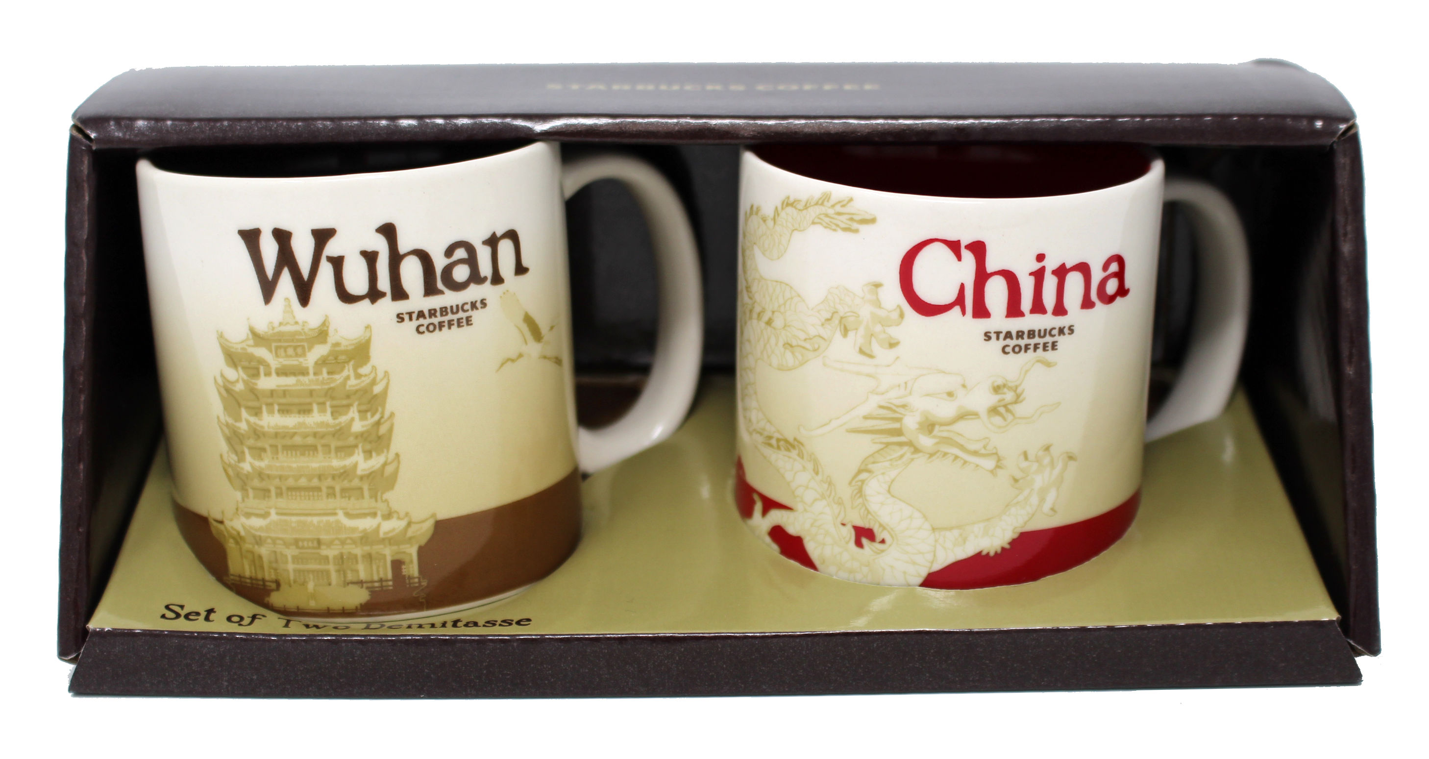 Starbucks Global Icon Series Wuhan and China Demitasse Mugs, 3 Oz (Set of 2)