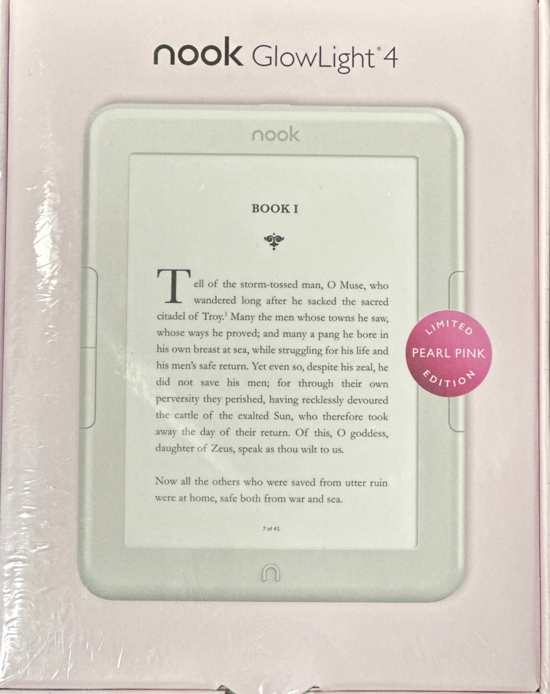 Barnes & Noble NOOK Glowlight 4 eReader | 6" Touchscreen | 32GB | Limited Edition Pearl Pink/White