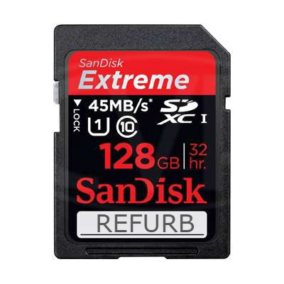 SanDisk Extreme 128GB SDXC Card UHS-1 Class 10 45MB/s SDSDX-128G-X46 (Refurbished)