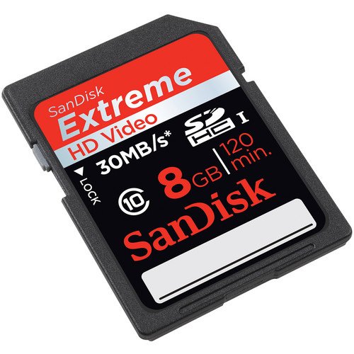 Sandisk 8GB Extreme SDHC Card Class 10 (SDSDRX3-8192-A21)